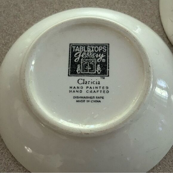 Tabletops Gallery Claricia Hand Painted Hand Crafted Small Ceramic Dish Set of 2 - Picture 3 of 3